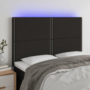Testiera a LED-Testata con LED Nera 144x5x118/128 cm in Tessuto 842989