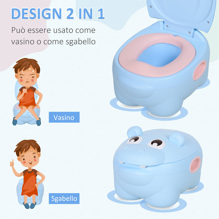 Vasino per Bambini Antiscivolo Ippopotamo  Hippoo Blu