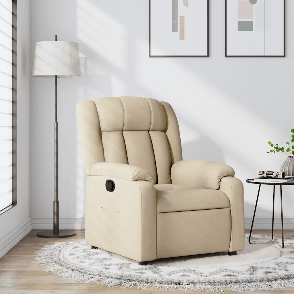 Divano Sedia-Poltrona reclinabile in tessuto color crema 648555
