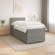 Letto box spring con materasso Grigio Chiaro 100 x 200 cm 3452359