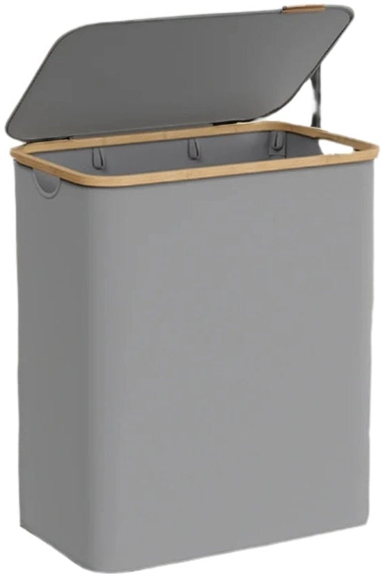 Cestino per Lavanderia 3 Compartimenti - Contenitore per Lenzuola - LID - Deposito - Capacità 150L - Dimensioni 60 cm x 38,5 cm x 70,5 cm
