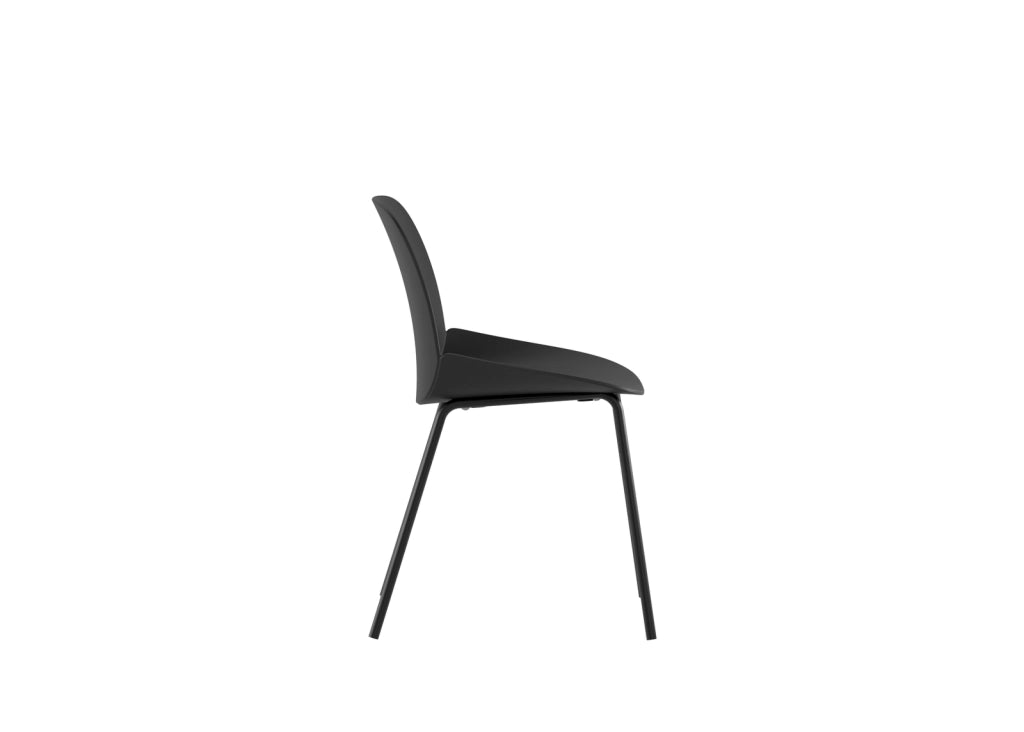 Set 4 Sedie Eva 46x55x79 cm in Polipropilene Nero