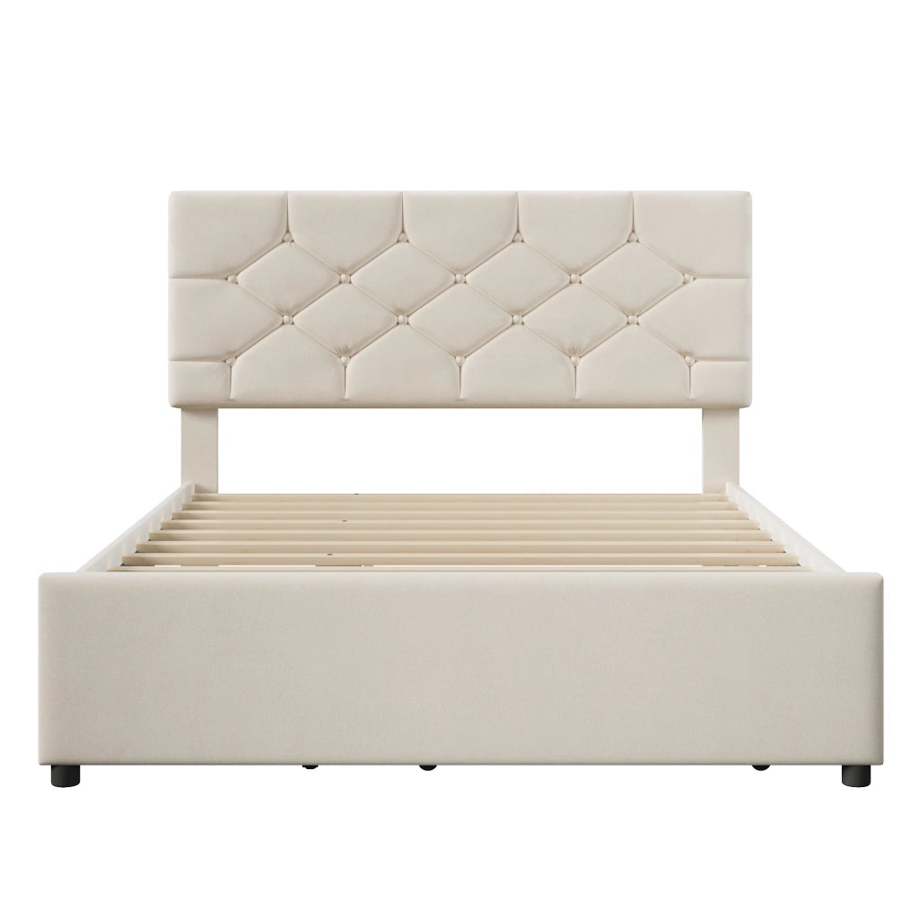 Letto Estraibile 140 x 200 cm; 2 Posti con Letto Estraibile 90 x 190 cm; senza Materasso; Velluto Beige