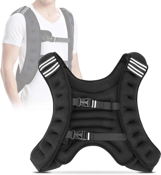 Vestito di peso adattabile 10 kg per allenamento di forza e corsa con strisce riflettenti