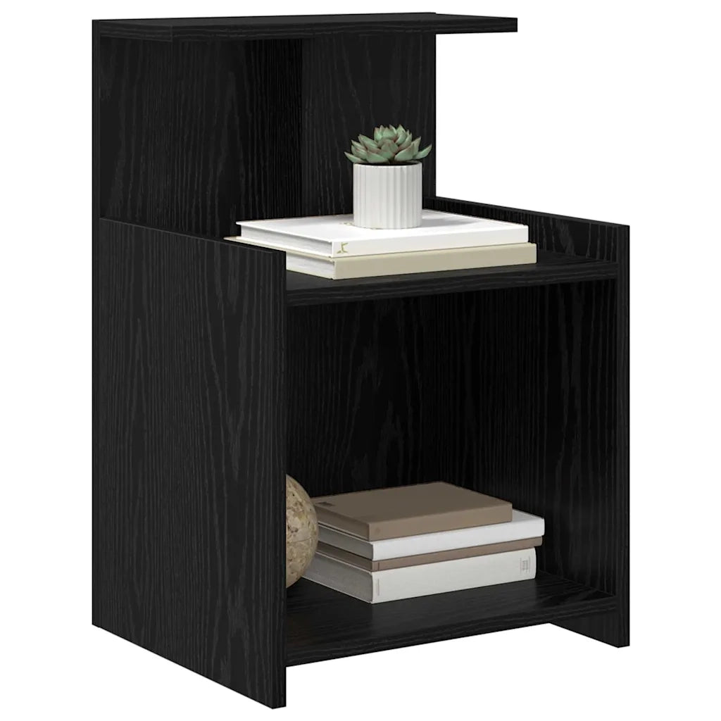 Set di 2 Comodini | Armadio da Notte | Mobiletto da notte Rovere Nero 40 x 35 x 60 cm