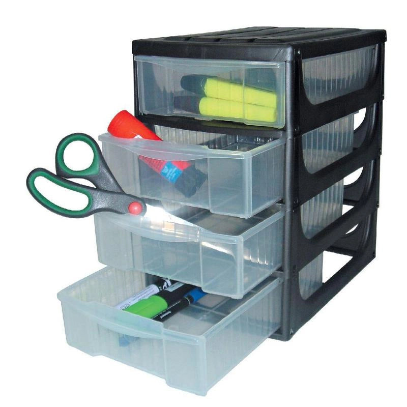 CASSETTIERA 4 CASSETTI HOBBY BOX 17 X 25 X 27H CM COLORI ASSORTITI