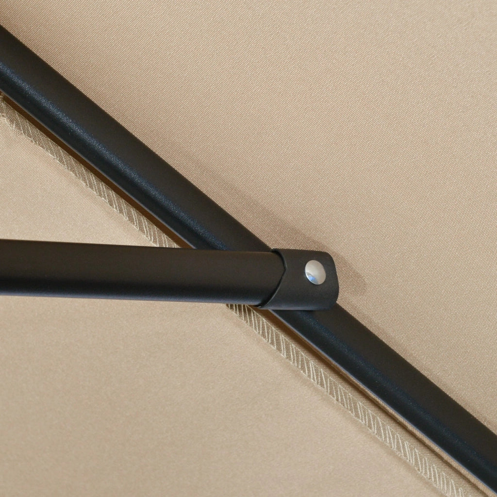 Ombrellone Rettangolare 200x300 cm Pieghevole e Regolabile con Manovella in Alluminio e Poliestere Cachi