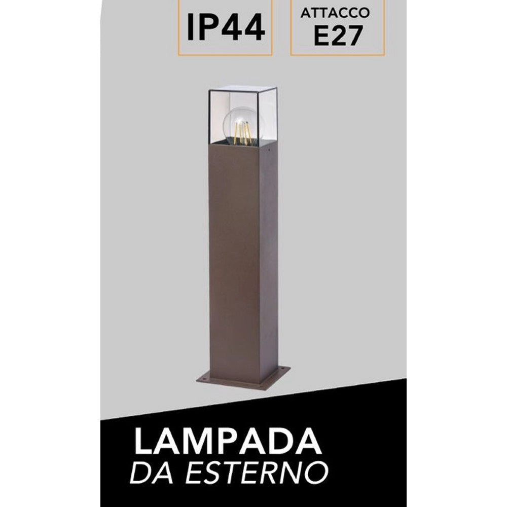 Trade Shop - Lampione Giardino Per Vialetti Lampioncino Rosso Ruggine Da Esterno Ip44 Attacco E27 B440 -