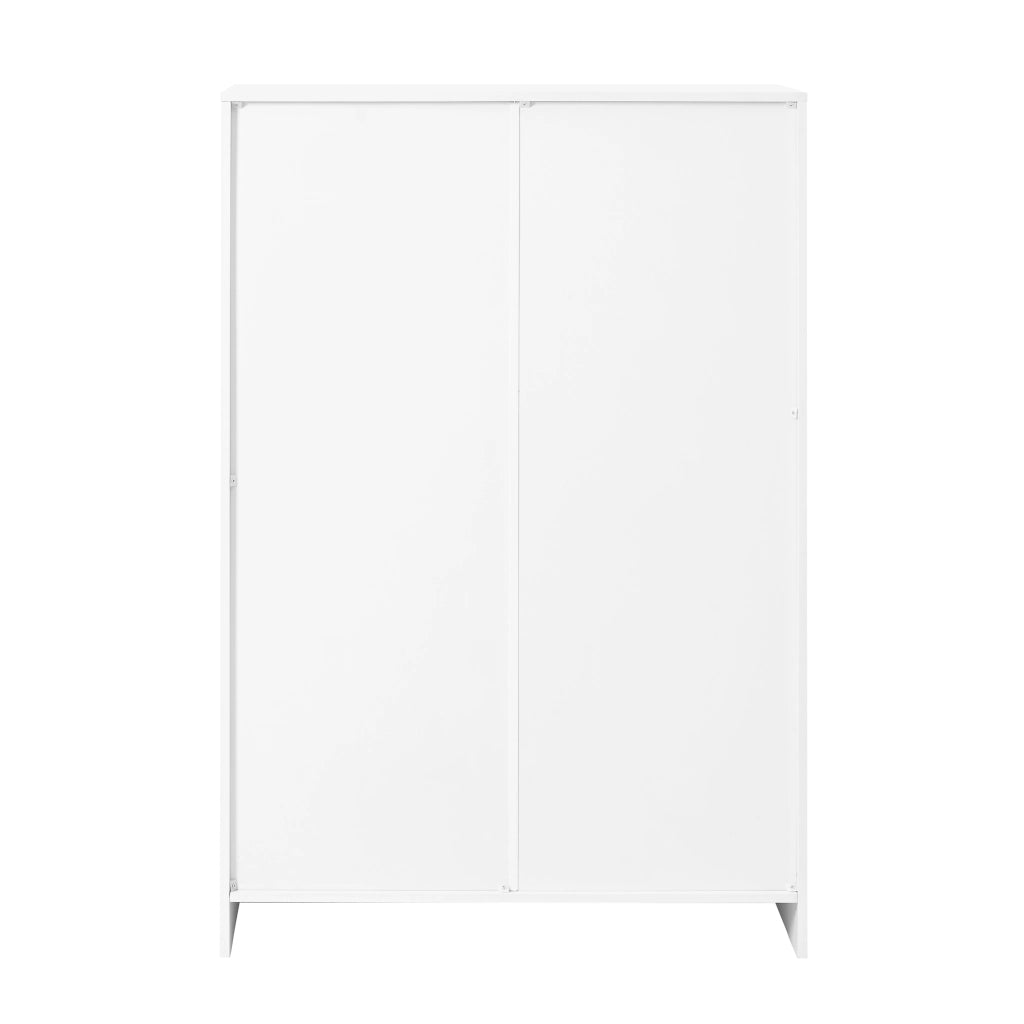 Scarpiera moderna bianca con ripiani regolabili e 2 ante, 73 x 34 x 109 cm