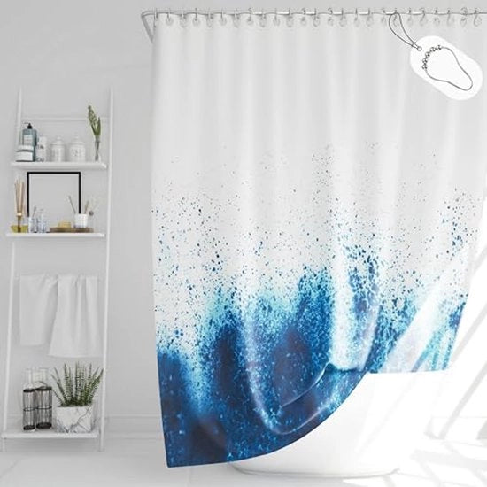 Douchegordijn marittimo design BxH: 240x200 cm in tessuto poliestere impermeabile, lavabile, fungicida, con chiusura pesante, inclusa griglia in acciaio inox.