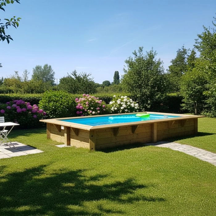Piscina In Legno Northwood 200 - 2,00 X 4,00 H1,26 M - Liner Beige