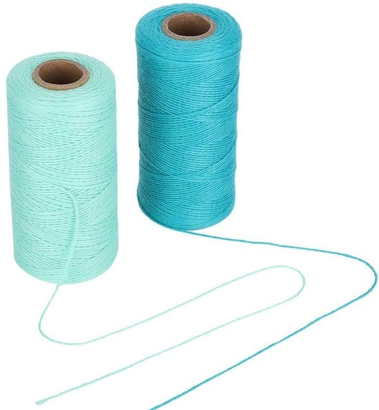 Filato a catena 2 rulli - Filato di cotone puro - 250 m/rullo - 1 mm diametro del filo - Resistente e resistente all'usura - Adatto per tessere tappeti - Filato per tessitura
