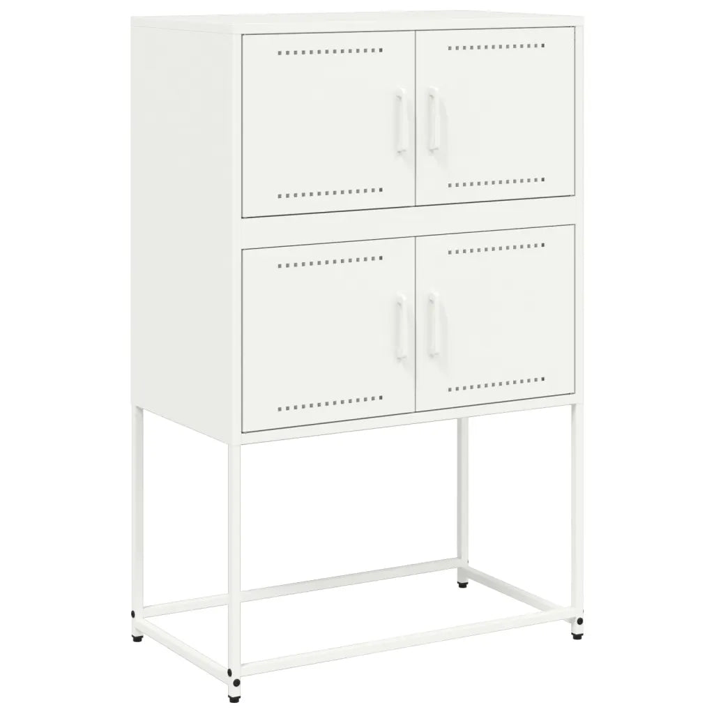 Credenza-Buffet-Armadio da cucina Bianca 68,5x38,5x107 cm in Acciaio 312195
