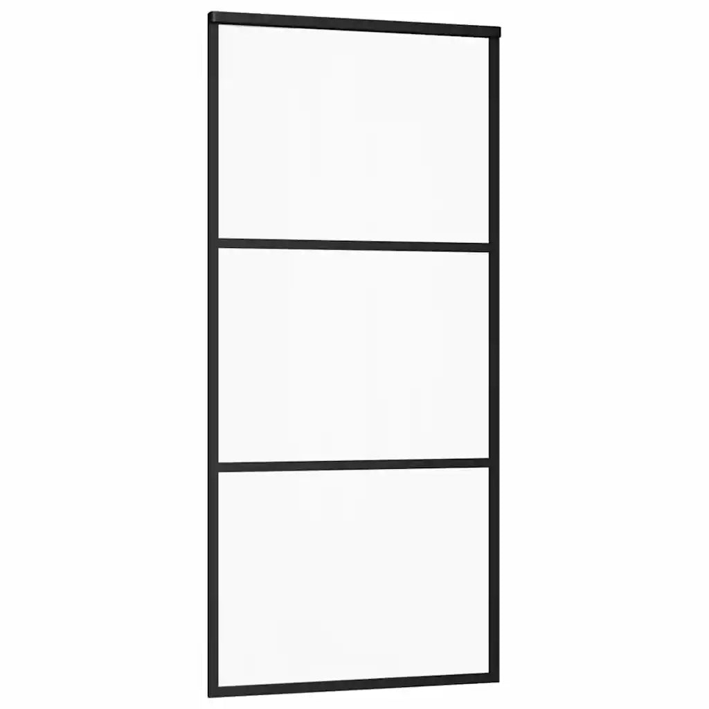Porta Scorrevole con Ferramenta 76x205cm Vetro ESG Alluminio 3332803