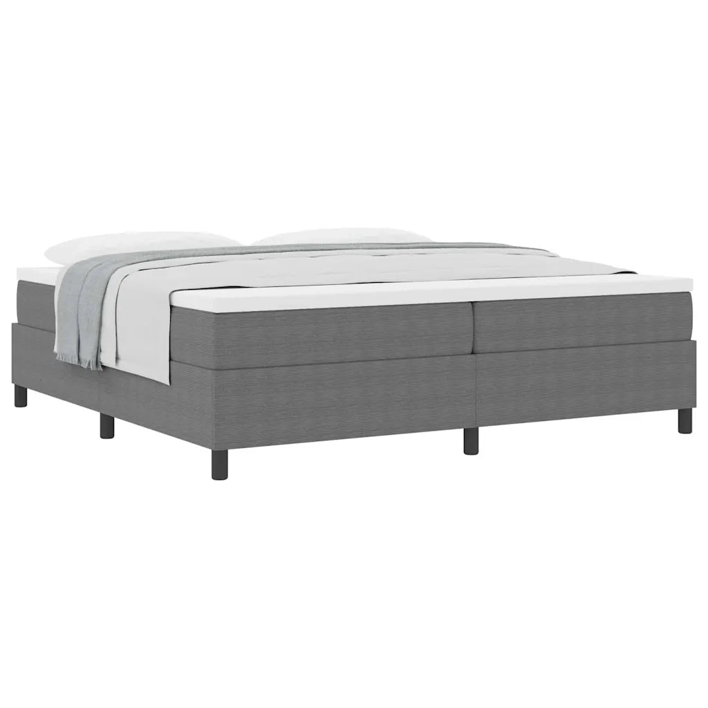 Letto a molle Grigio chiaro e bianco 200 x 200 cm 3337482