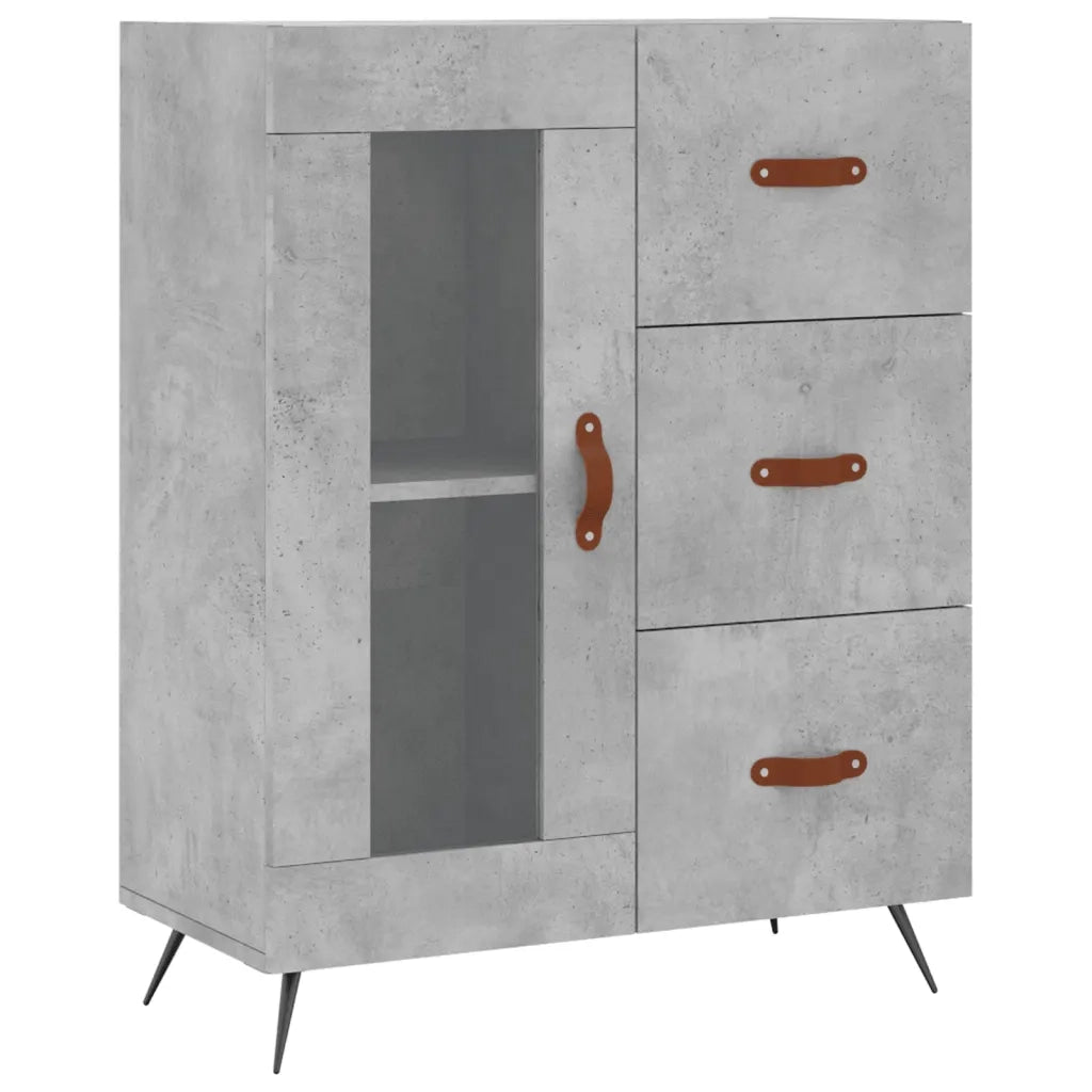 Credenza Grigio Cemento 69,5x34x180 cm in Legno Multistrato 3189481