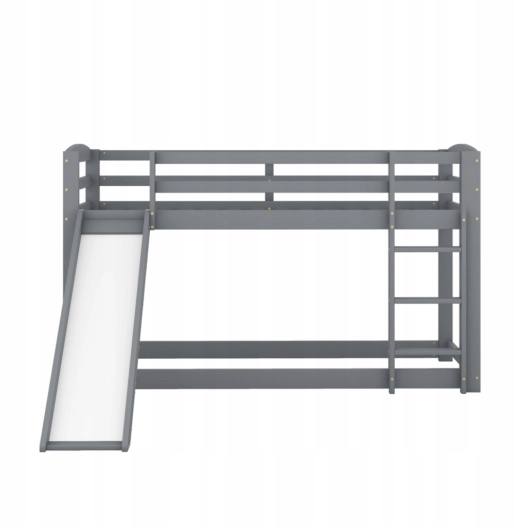 Letto a castello con scivolo - Xylo - 90x200 - Grigio