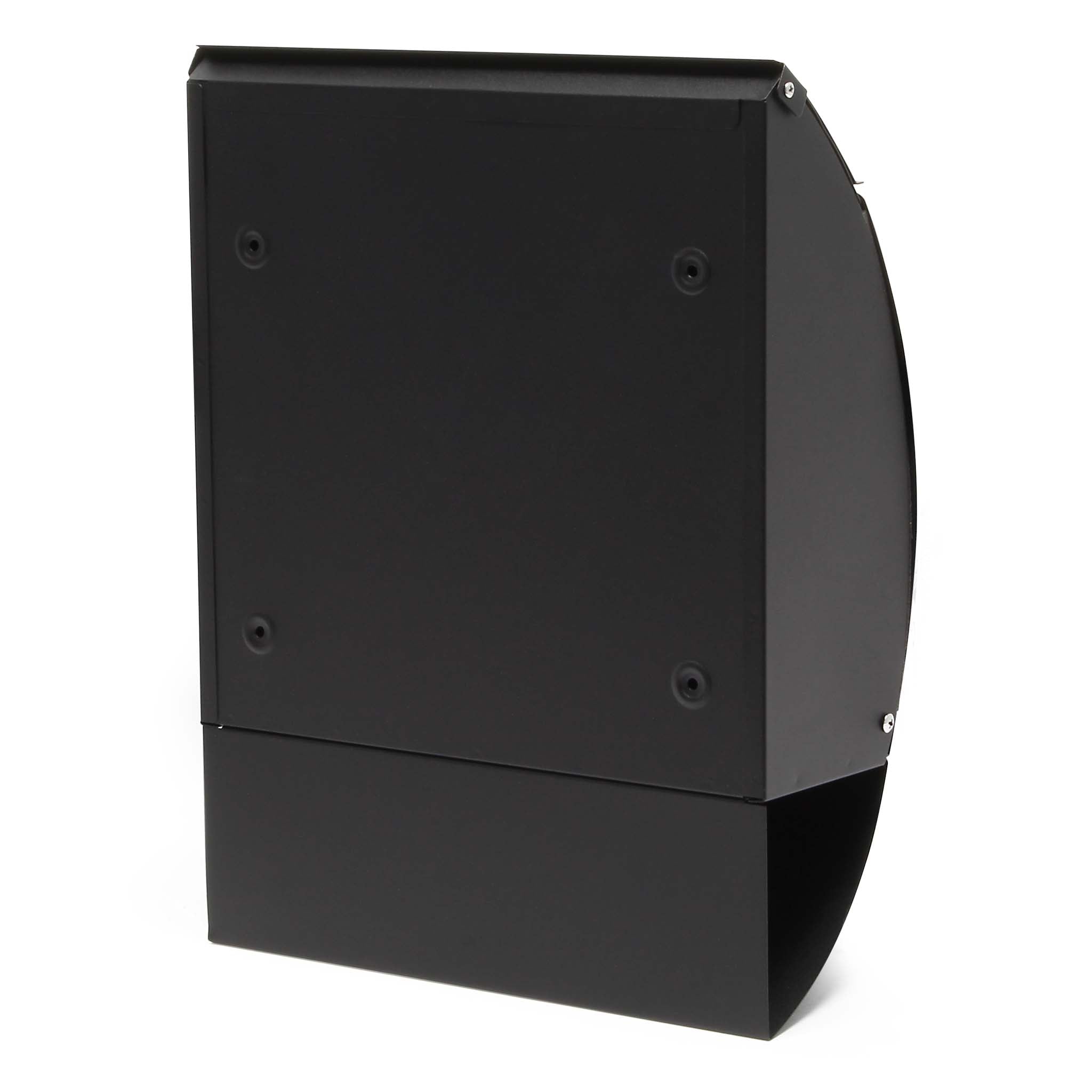 Cassetta postale V18 con vano portagiornale, verniciata a polvere nera