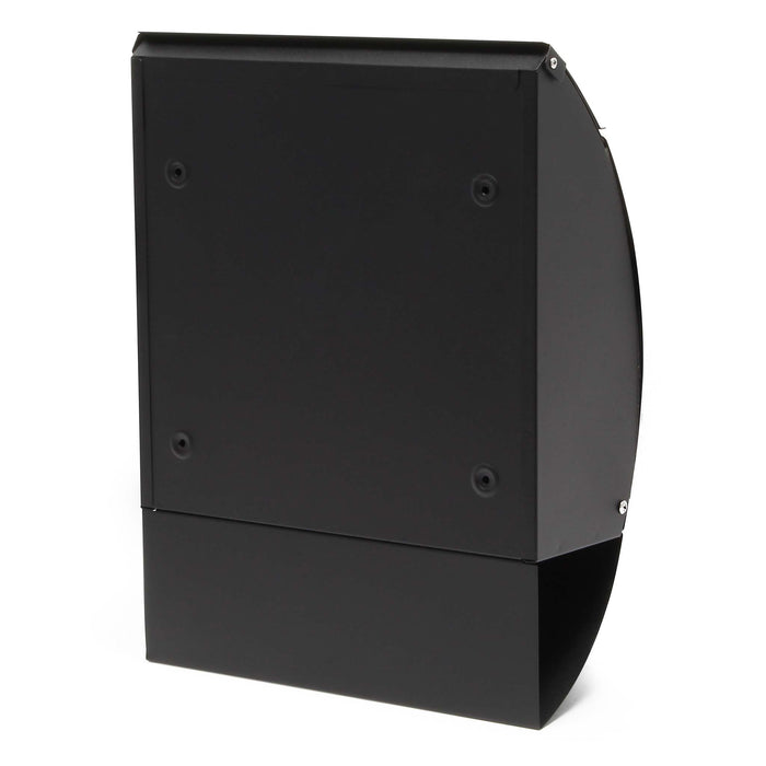 Cassetta postale V18 con vano portagiornale, verniciata a polvere nera