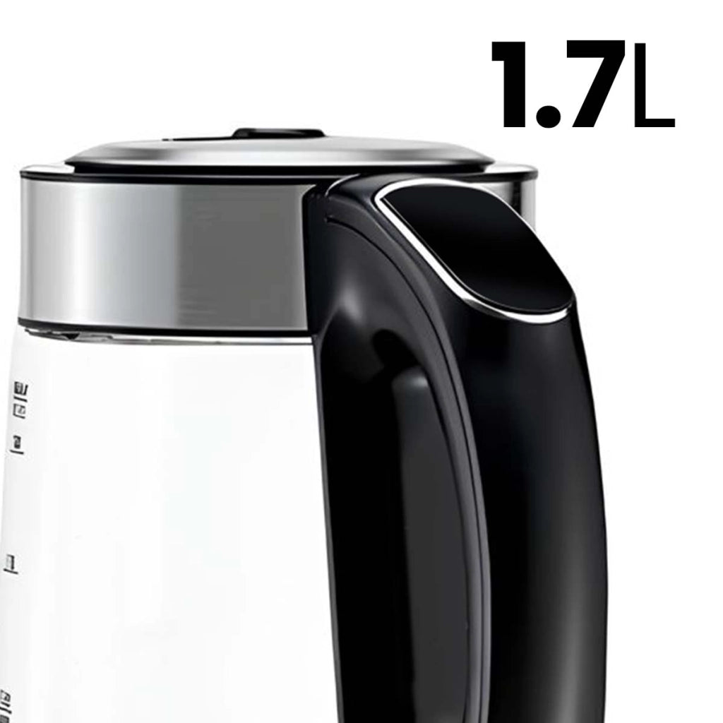 Bollitore Elettrico 1.7L 2000W Vetro Borosilicato con Regolazione della Temperatura Trasparente Avizar