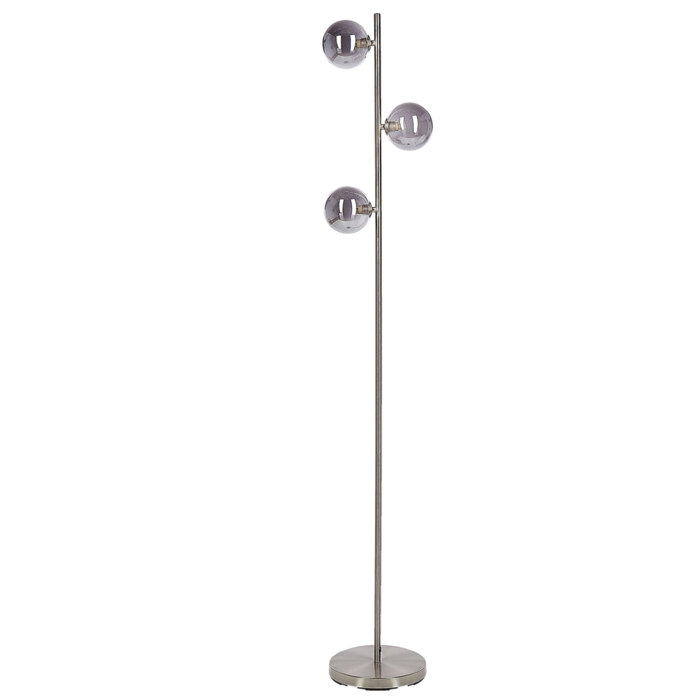 Lampada da terra in metallo con 3 luci metallo argento chiaro soggiorno camera da letto moderno contemporaneo