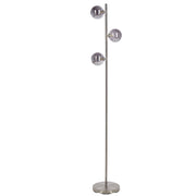 Lampada da terra in metallo con 3 luci metallo argento chiaro soggiorno camera da letto moderno contemporaneo