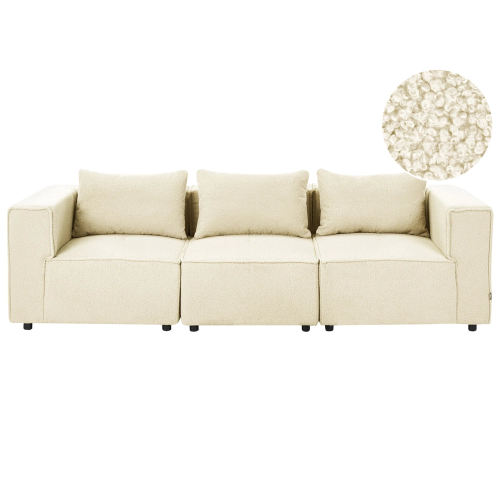 Divano modulare Boucle a 3 posti elementi angolari componibili Bianco sporco Stile moderno e minimalista
