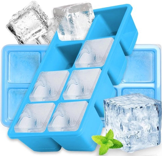 I Jastelli in Forma di Cubo Grande - 2 Pezzi - Silicone - Senza BPA - Resistente alla Lavastoviglie - Stivabile - Per Bebè e Cocktail - Iastelli di Gelato