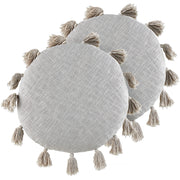 Set di 2 cuscini decorativi in cotone grigio da 45 cm con nappe Accessori decorativi moderni Boho