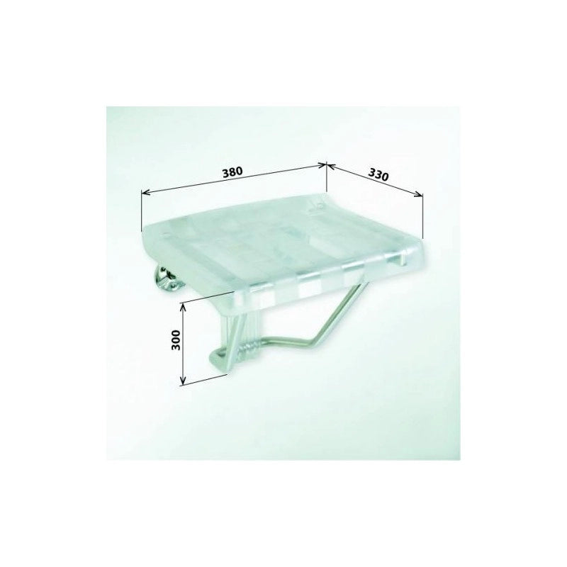 Sedile doccia ribaltabile trasparente HELP 38x33x30cm