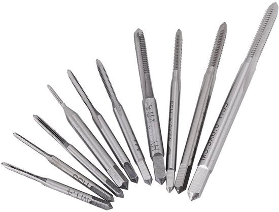 Set di Viti con Trapano HSS Metrico - 10 Pezzi - M1 a M3.5 - Duraturo - Alta Resistenza allo Sfregio e al Calore - Lunga Durata - Set di Viti con Trapano