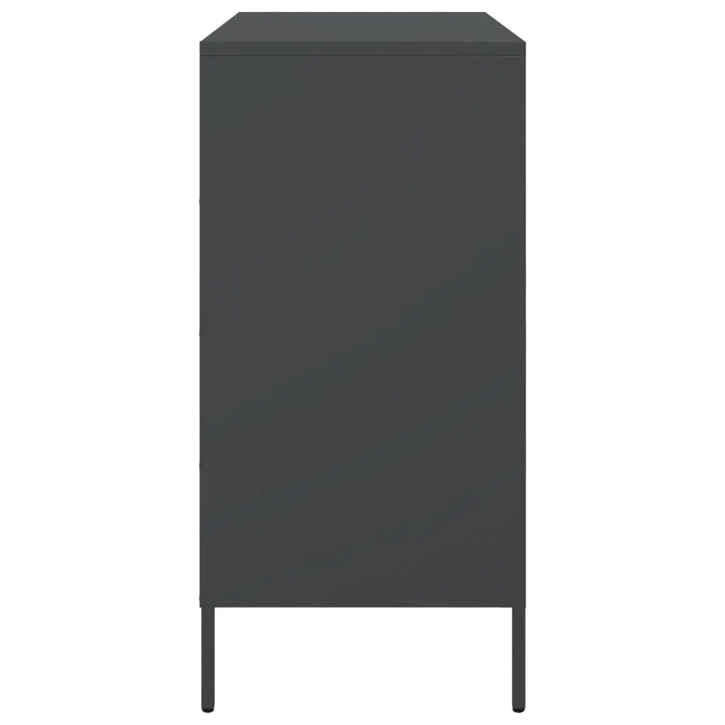 Credenza Nera 68x39x79 cm in Acciaio