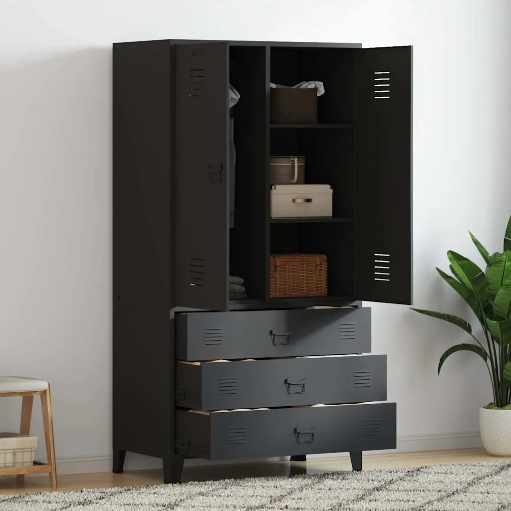 Armadio Industriale Nero 90x50x180 cm in Metallo CFW8963469