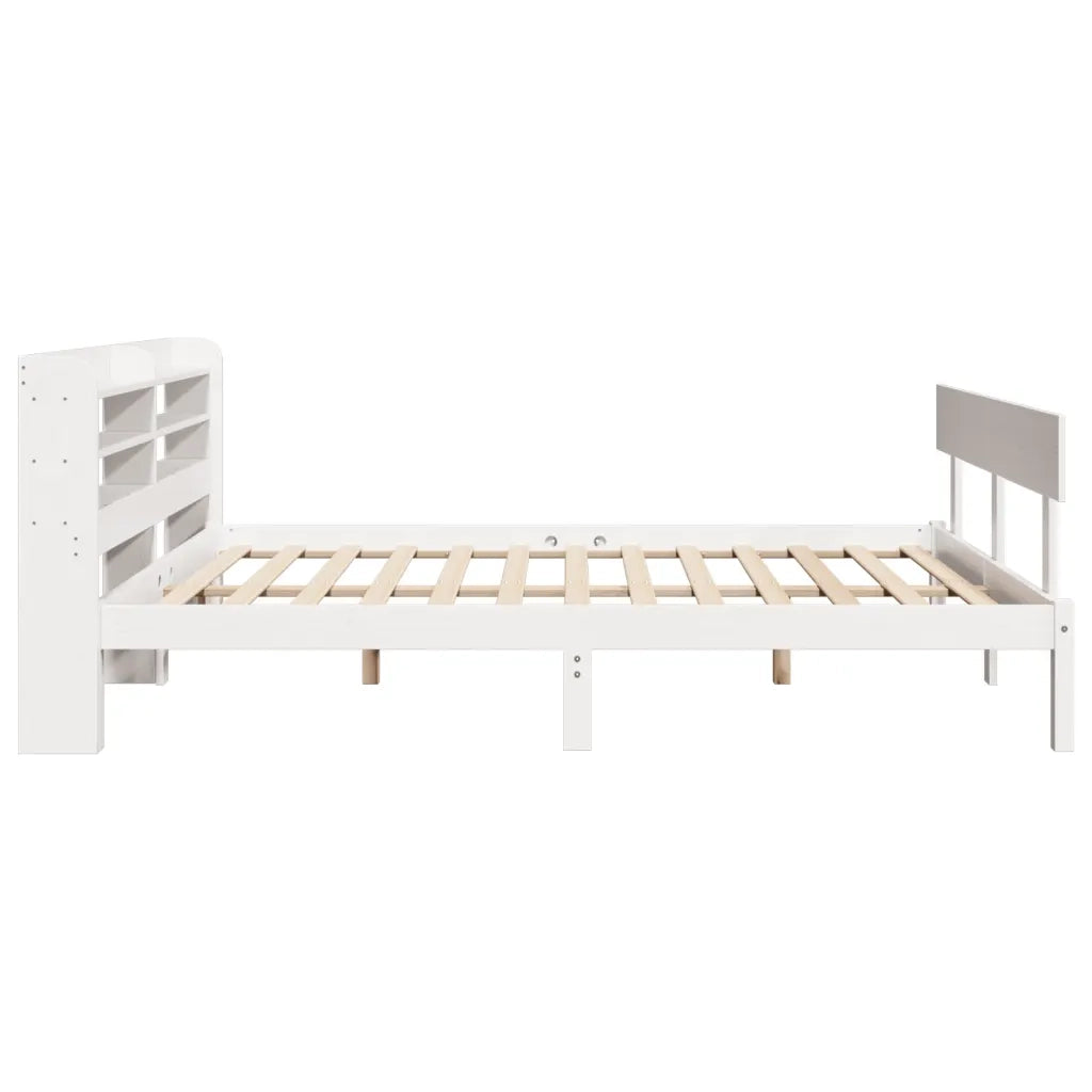 Letto senza Materasso Bianco 150x200 cm Legno Massello di Pino