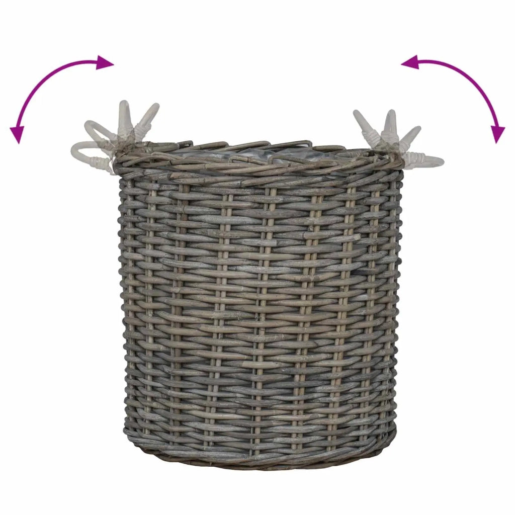 Cestino per piante con archiviazione 2 pcs Grigio Rattan Lacak