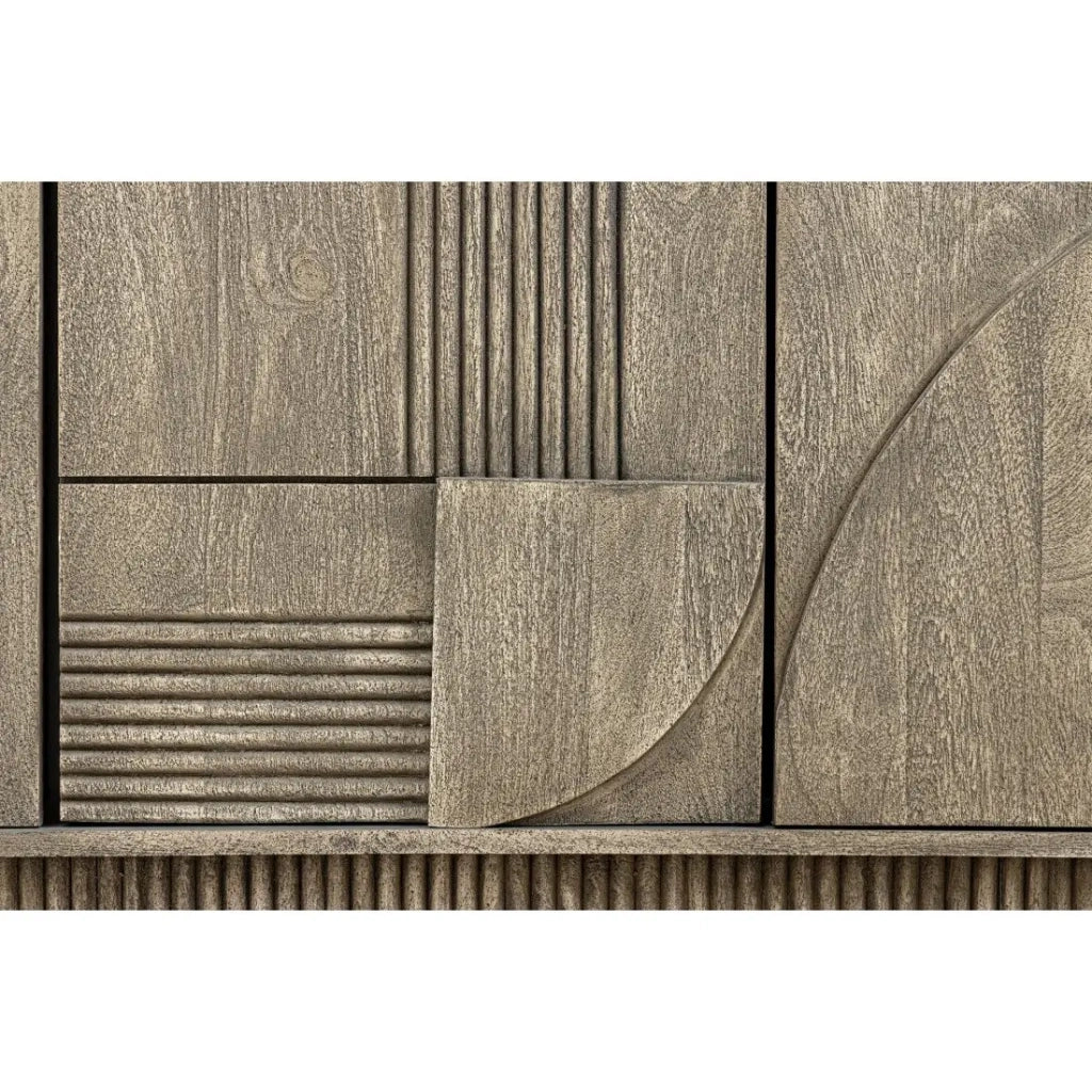 Buffet 170 cm 4 porte legno massiccio mango grigio fumé - Collezione ORINO