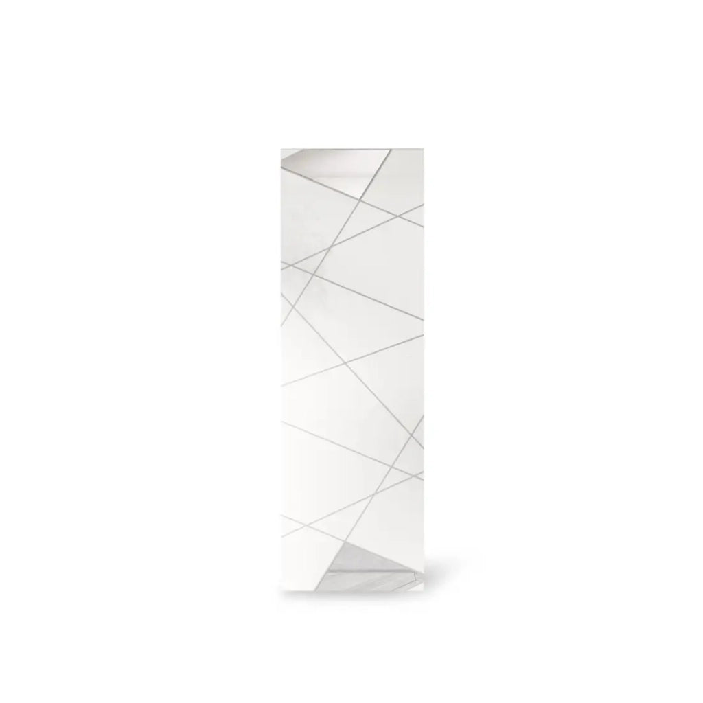 Armadio d'ingresso a 1 porta con specchio, collezione KUBRICK, colore bianco lucido lacato.