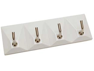 GANCI ADESIVI IN PLASTICA BIANCHI 4 POSTI- - mm.120x40h. - 30 pezzi