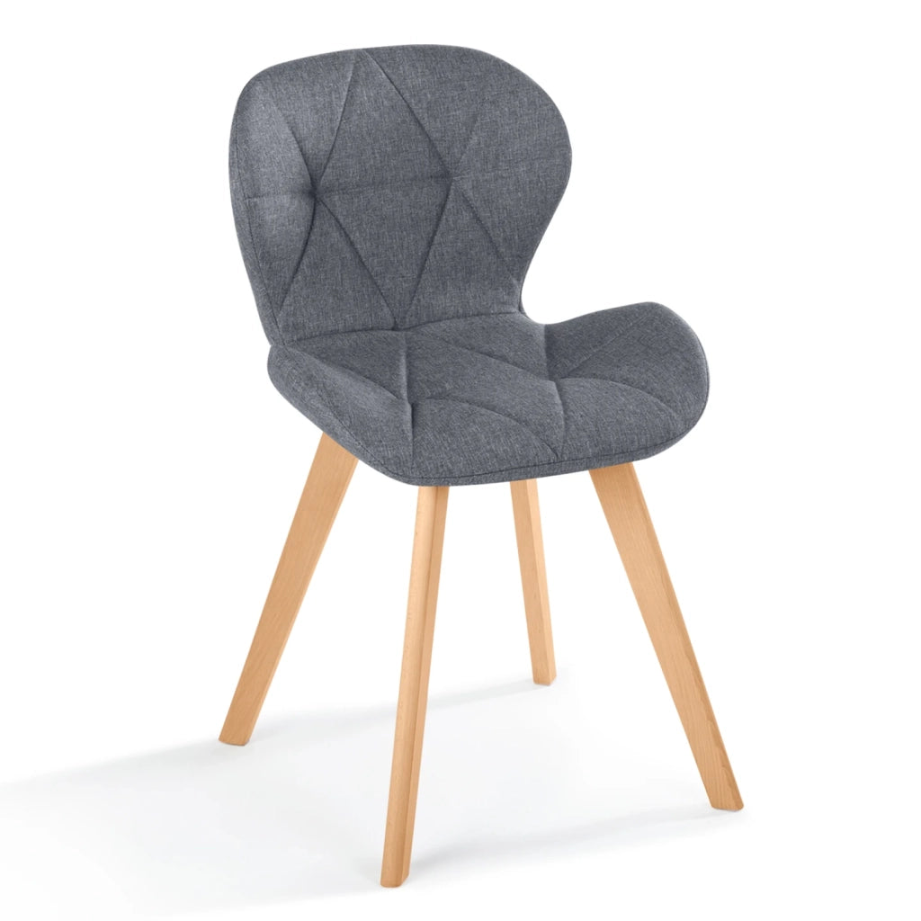 IDMarket - Set di 4 sedie da pranzo in tessuto grigio scuro ROBINE