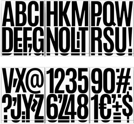 12 fogli di adesivi per lettere e numeri, 5 pollici alfabeto adesivi grandi numeri adesivi per lettere e numeri Adesivi per lettere e numeri autoadesivi per banchi, caselle delle lettere, arte decorativa (nero)