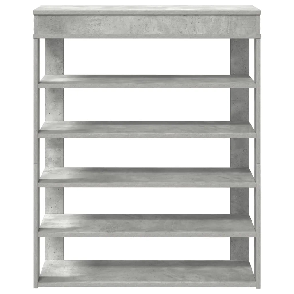 Scarpiera Rovere Cemento 80x30x98 cm in Legno Multistrato 859935