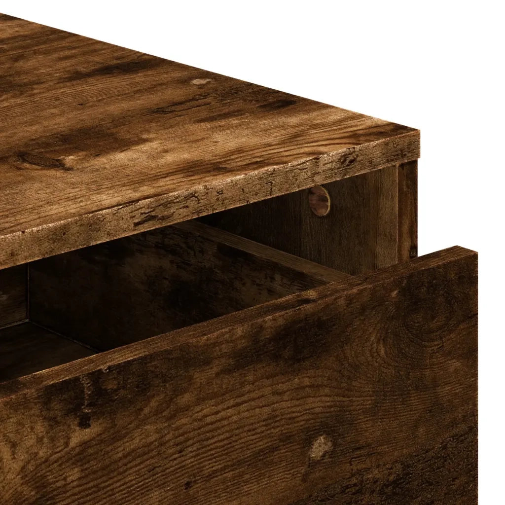 Cassettiera Angolare Rovere Fumo 80x41x58cm Legno Multistrato