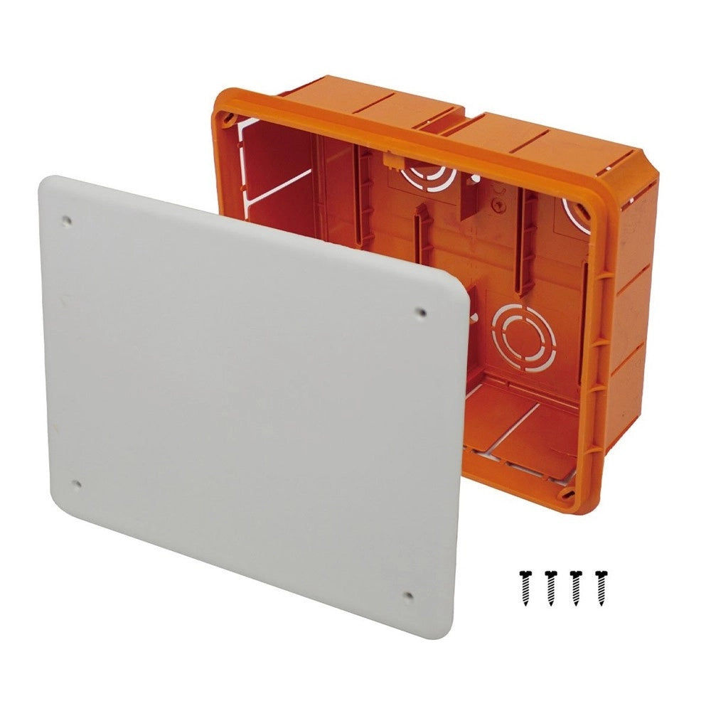 Trade Shop - Cassetta Di Derivazione Incasso Muro Ip40 Con Coperchio Viti 160x130x70mm 27007 -