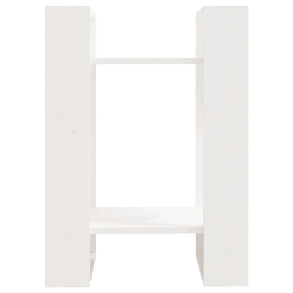 Libreria Divisorio-Scaffale per Libri-Mobile di Stoccaggio Bianco 41x35x57 cm in Legno Massello di Pino