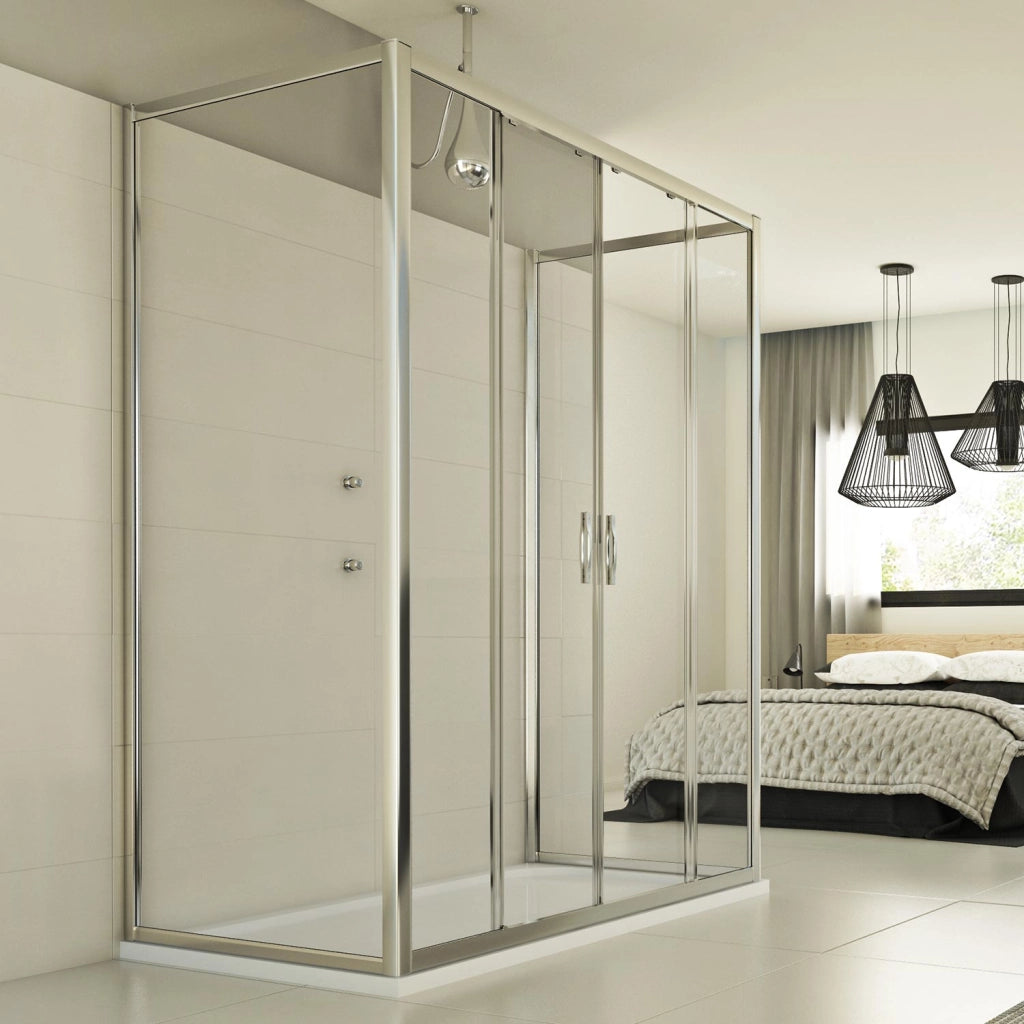 Box Doccia 3 lati 75x120x75 CM H198 trasparente mod. Young Trio 2 Ante
