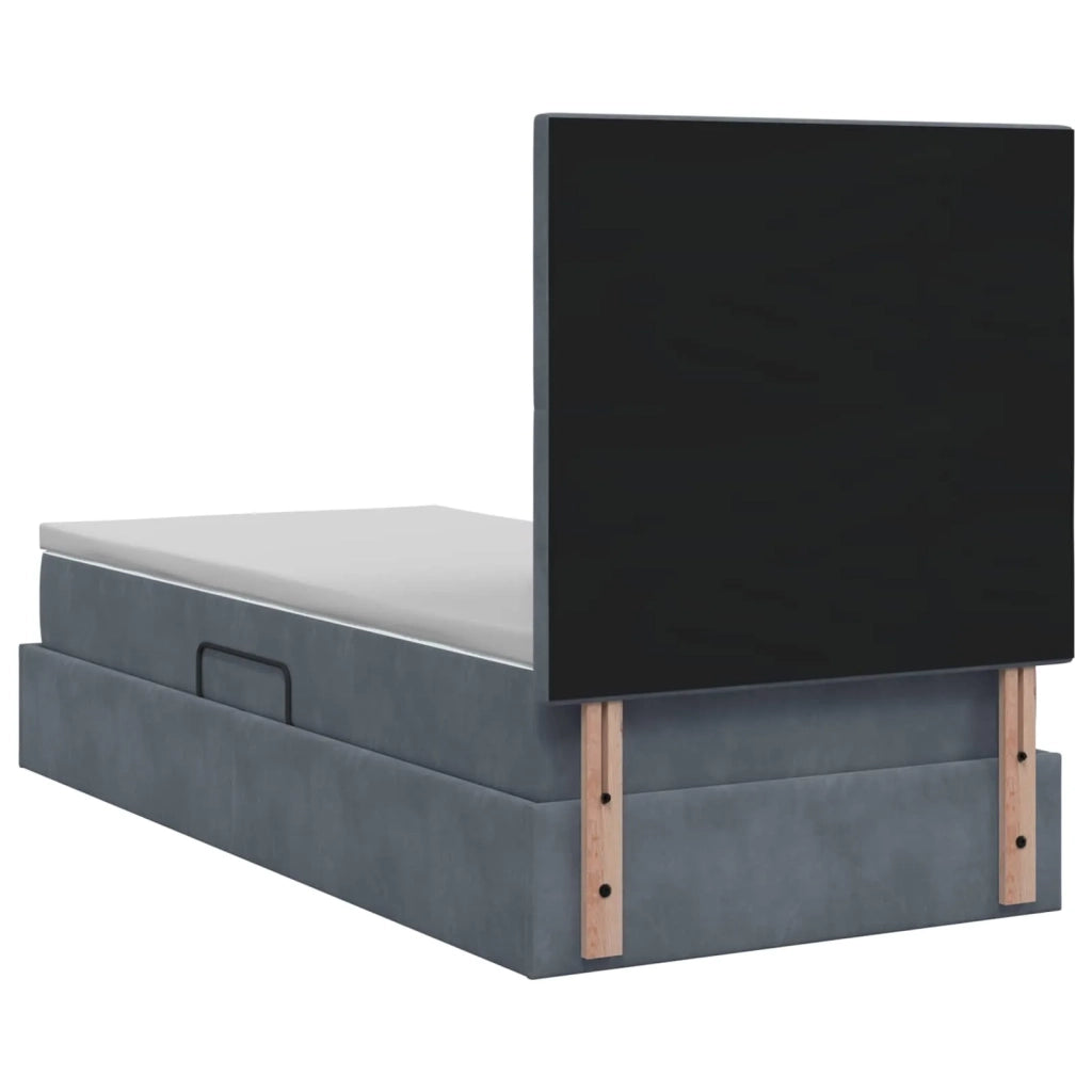 Letto con contenitore e materasso Grigio Scuro 90 x 190 cm 3459718