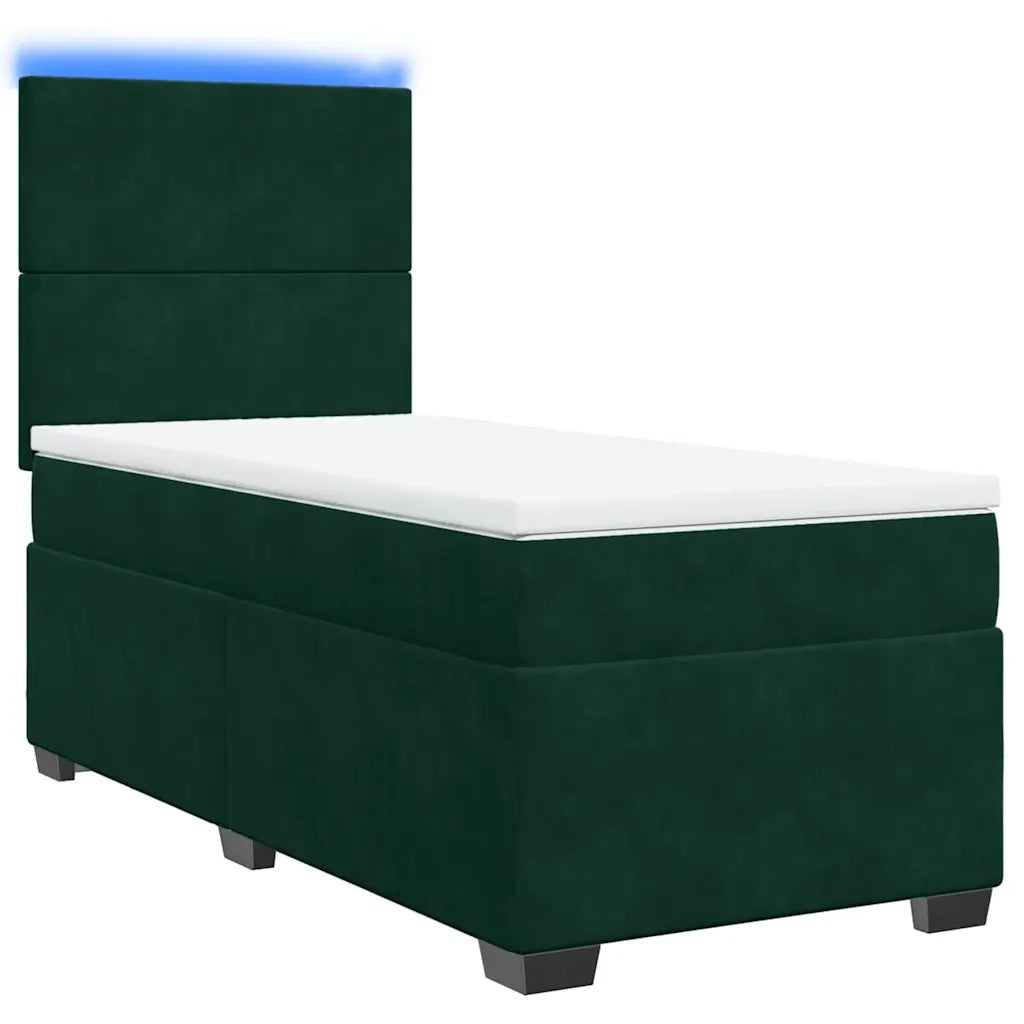Giroletto a Molle con Materasso Verde Scuro 80x200 cm Velluto 3293059