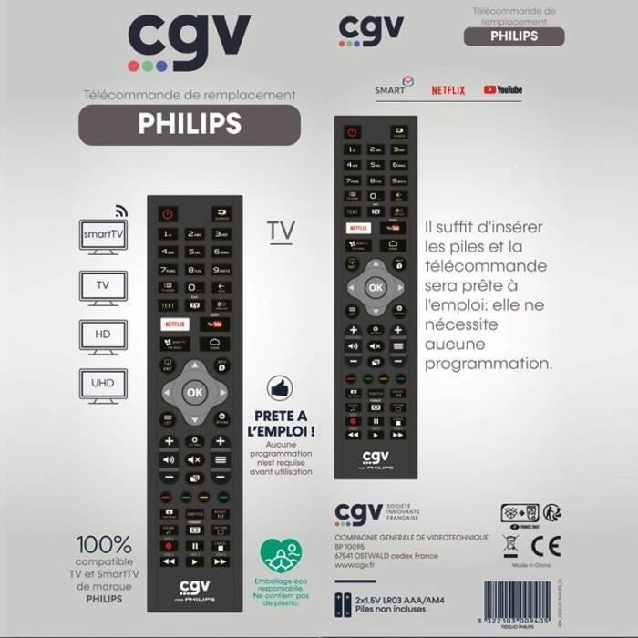 Telecomando sostitutivo - Condizioni Generali - FIDELIO Philips - Per televisori Philips - Senza programmazione - Pronto all'uso