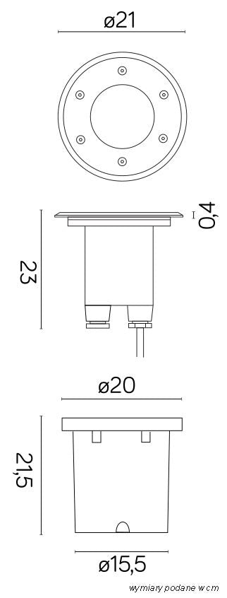 Lampada carrabile SU-MA Pabla 4031 21cm E27 inox IP67