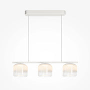 Lampadario Contemporaneo Spirito Metallo E Vetro Bianco 3 Luci Led 14W